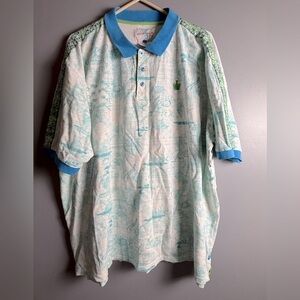 Notorious B.I.G. VTG Mens Polo Shirt Rapper Biggie Smalls Swirl Blue 3XL 28" PTP